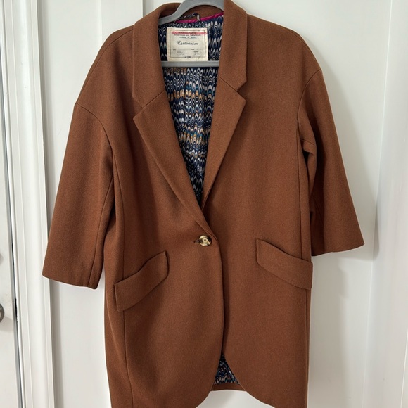 Anthropologie Jackets & Blazers - Anthropologie Wool Blend Brown Coat Size M